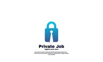 abstract private job logo design creative vector