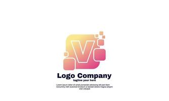 stock vector illustrator initial letter V creative business brand company logo design vector