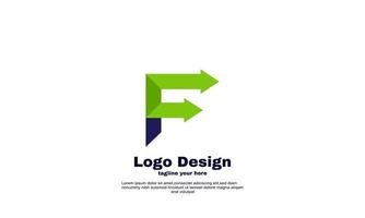 abstract arrow and initial f logo for company and business linked design vector