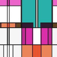 Manic Mondrian Pink Teal Retro Color Composition vector