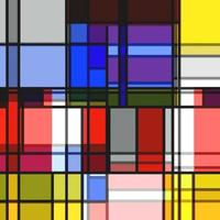 Manic Mondrian Style Retro Color Composition vector