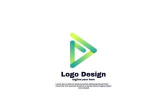 illustration abstract play button arrow design logo template vector