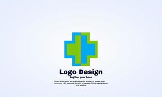 vector medical logo green and blue symbol geometric linear