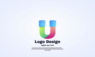 stock abstract financial initial U logo design vector