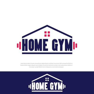 Home gym logo line style,weightlifting,symbol,fitness icon, design