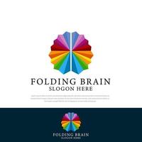 Logo Concept design colorful abstract folds brain, brain design ideas, badges, symbols, concepts and logos vector