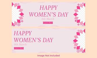 international women's day horizontal banner template vector