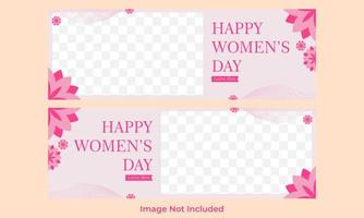 international women's day horizontal banner template vector