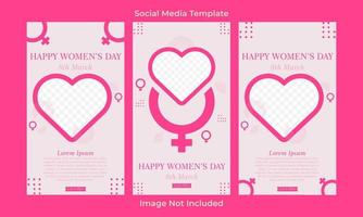 diseño de plantilla de historias de redes sociales del día internacional de la mujer vector