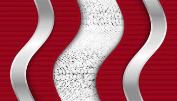 abstract line light silver with red overlap layers background vector