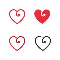 HEART AND Beauty Love Vector illustration design