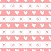 Heart shaped seamless pattern in Valentine's theme. designed in doodle style vector