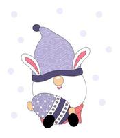 Collection Happy Easter with cute gnomes. on the theme of Easter designed with doodle style Great for decorations vector