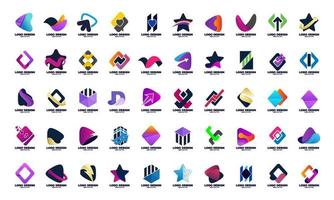 stock abstract set best collection eye catching logo company business and corporate colorful design vector