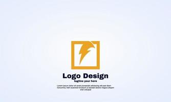 rectangle electric logo design vector