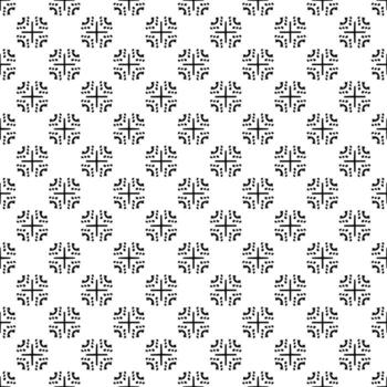 Black and white surface pattern texture. Bw ornamental graphic design. Mosaic ornaments. Pattern template. Vector illustration.