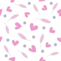 Heart shaped seamless pattern in Valentine's theme. designed in doodle style vector