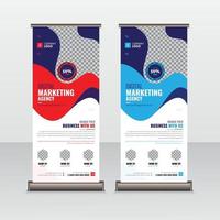 Modern Roll Up Banner Design. Advertising Stand Banner Template for Conferences, Seminars, Business Presentations. vector