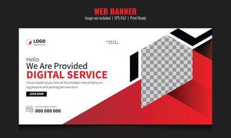 plantilla de banner web de negocios. diseño de anuncios web para sitio web. banner web corporativo y diseño de anuncios digitales. vector