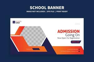 School admission promotional web banner post banner design. Back to school web ads banner and flyer template. vector