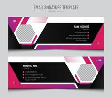 Email Signature Template Set. Professional Geometric Business and Corporate Email Signature With An Author Photo Place. vector