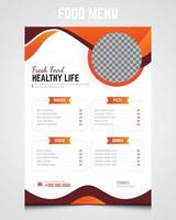 Fast food menu. Restaurant menu, brochure, flyer design templates in A4 size. vector