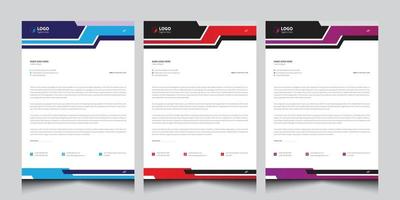 Letterhead template. Business style letter head templates for your project design vector