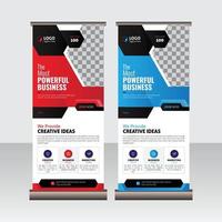 Roll Up Banner. Corporate Business Rollup Banner Template. Marketing Agency Advertisement, Display, Pull up, x-stand, Flag-banner vector