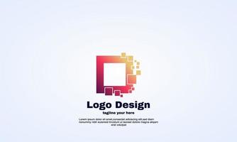 modern abstract rectangle technology logo vector