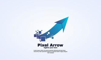 vector elegant pixel arrow logo design template fast