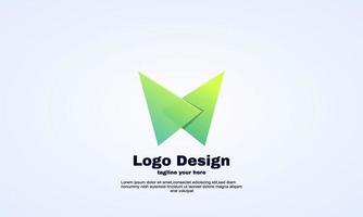 vector creative abstract letter w m design vector