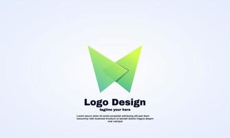 vector creative abstract letter w m design vector