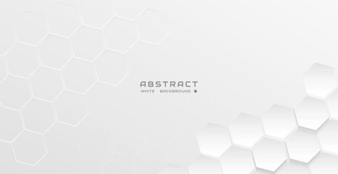 fondo blanco abstracto con forma creativa de cero y hexágono vector