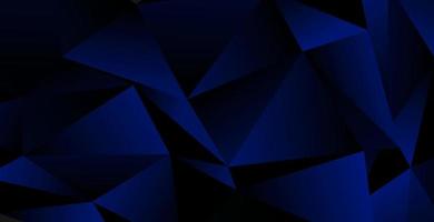 Realistic dark blue background with low poly shape and shadow. Abstract blue banner vector