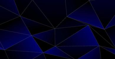 Realistic dark blue background with low poly shape and shadow. Abstract blue banner vector