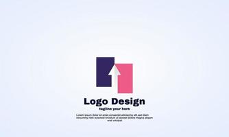 abstract idea company rectangle logo arrow design template vector