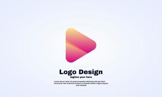stock vector abstract play button logo design template