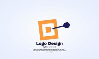 vector de dardo de diana de diseño de logotipo de destino abstracto