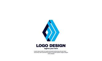 idea creativa abstracta mejor plantilla de diseño de logotipo de empresa de negocios corporativos colorido elegante color azul marino vector