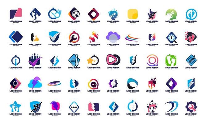 stock vector set best collection logo colorful abstract geometric company corporate business design vector