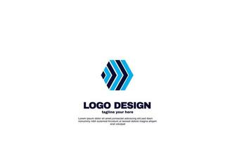 idea creativa abstracta mejor plantilla de logotipo de empresa de negocios colorido lindo color azul marino vector