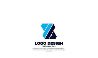 stock abstract creative idea best cute colorful company logo template navy blue color vector