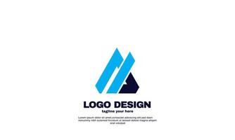 awesome best idea elegant business company logo design template blue navy color vector