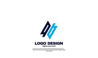 impresionante idea creativa mejor empresa elegante plantilla de diseño de logotipo de empresa color azul marino vector