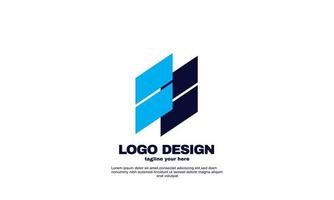 stock abstract creative idea best elegant business company logo blue navy color vector