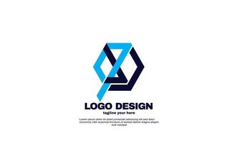 abstract best idea simple company business logo vector blue navy color