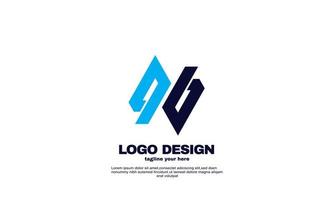 stock abstract best idea simple business company logo design template blue navy color vector