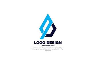 stock abstract best idea simple company business logo design template blue navy color vector