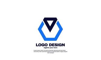 stock abstract blue navy color inspiration modern company logo vector