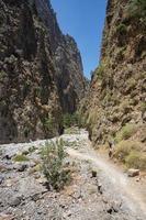 Trekking in Samaria Gorge on the island of Crete, Greece. photo